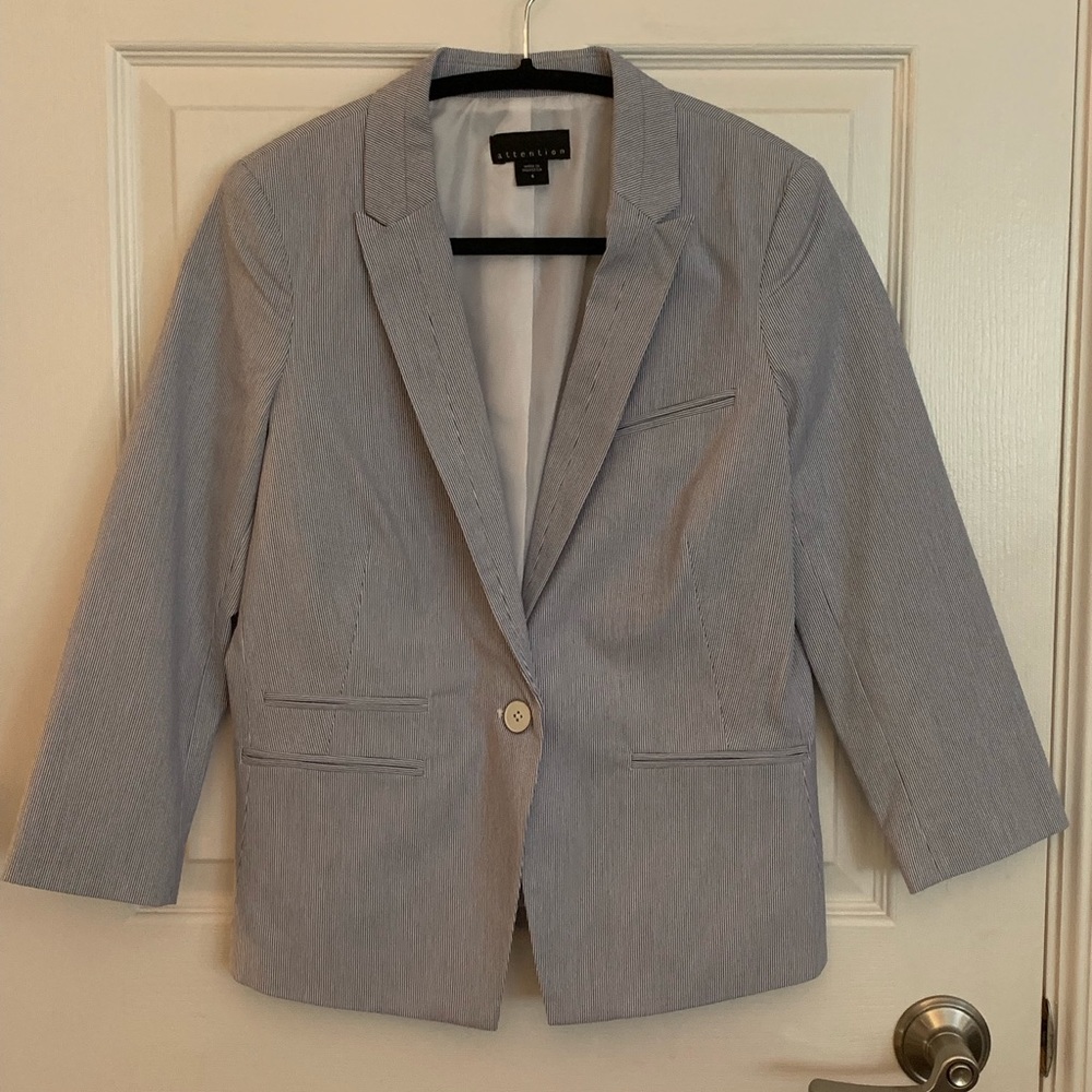 Attention blue pinstripe blazer....size small